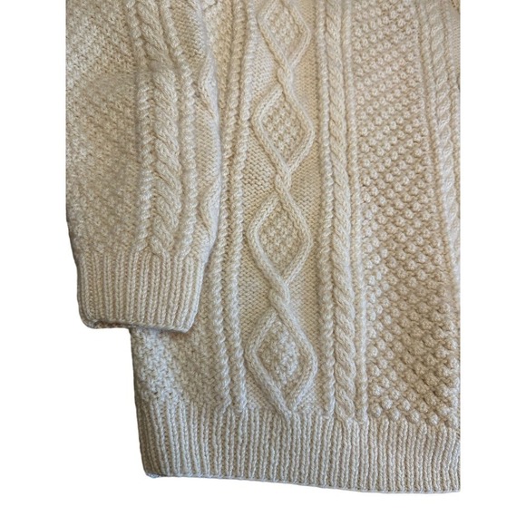 Hand Knit Aran Wool Sweater - Picture 3 of 4